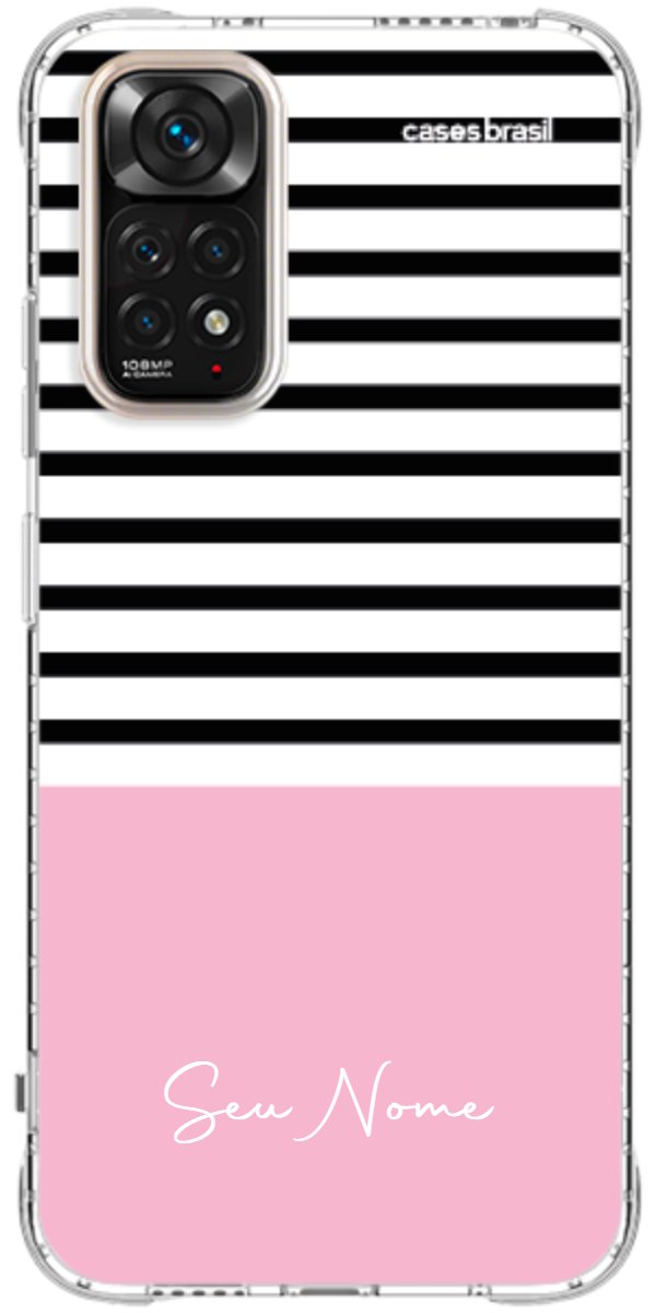 Capinha para Celular Listras Base Rosa