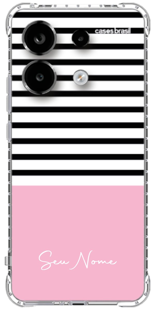 Capinha para Celular Listras Base Rosa