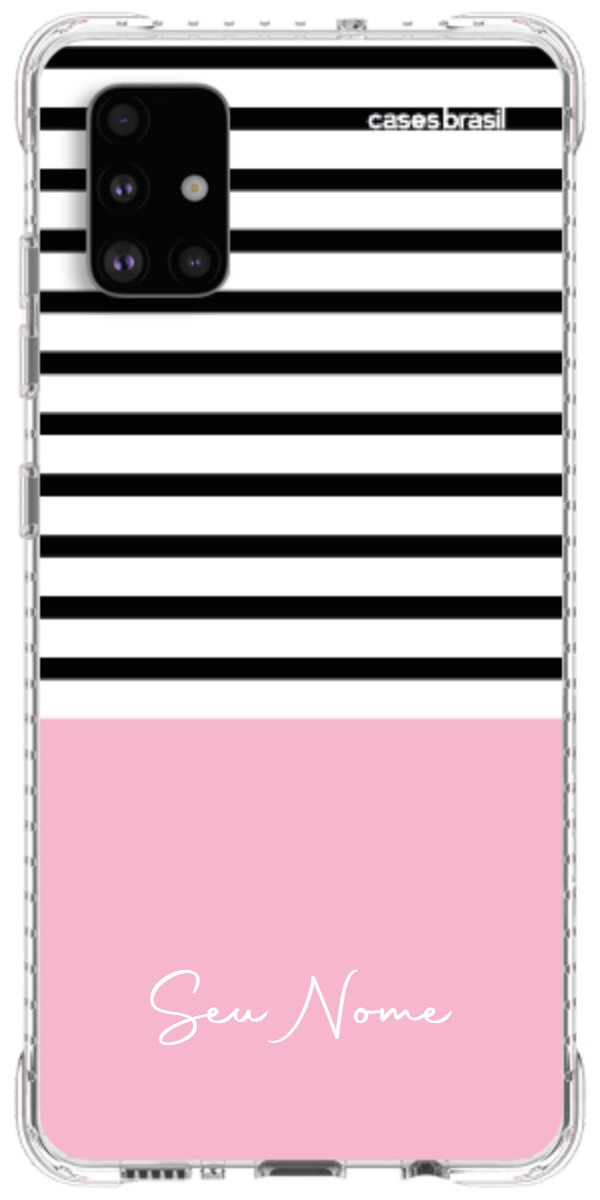 Capinha para Celular Listras Base Rosa