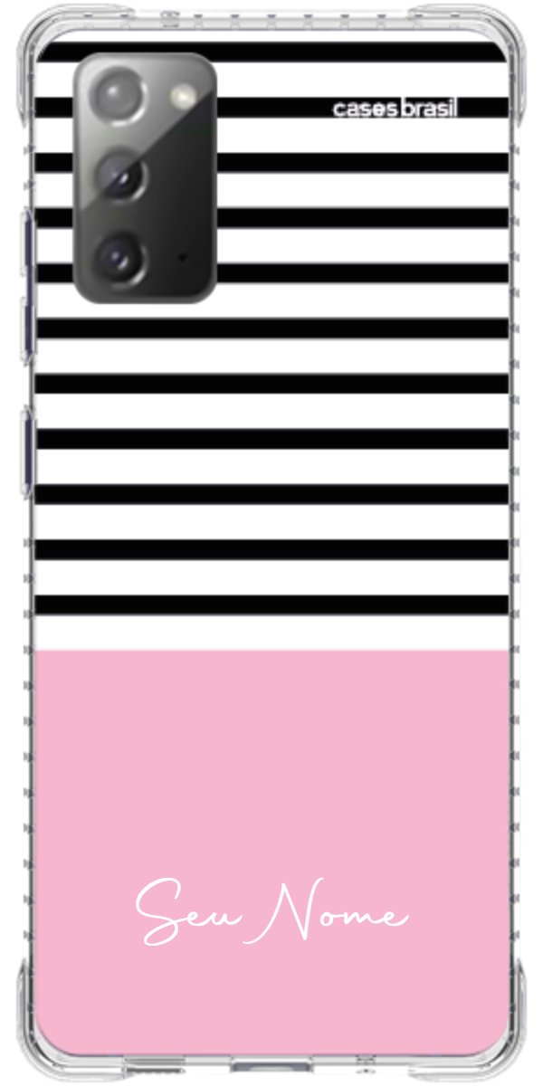 Capinha para Celular Listras Base Rosa
