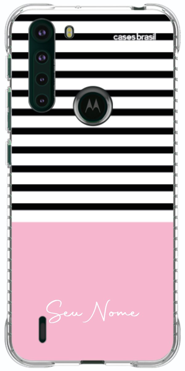 Capinha para Celular Listras Base Rosa