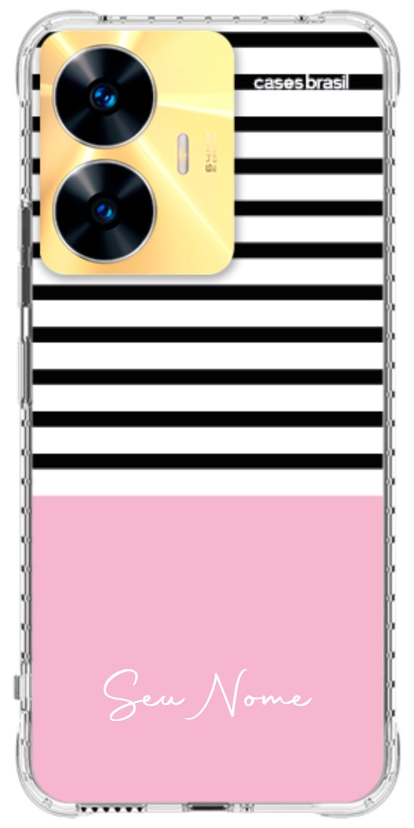 Capinha para Celular Listras Base Rosa