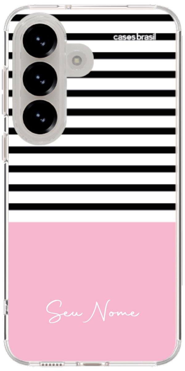 Capinha para Celular Listras Base Rosa