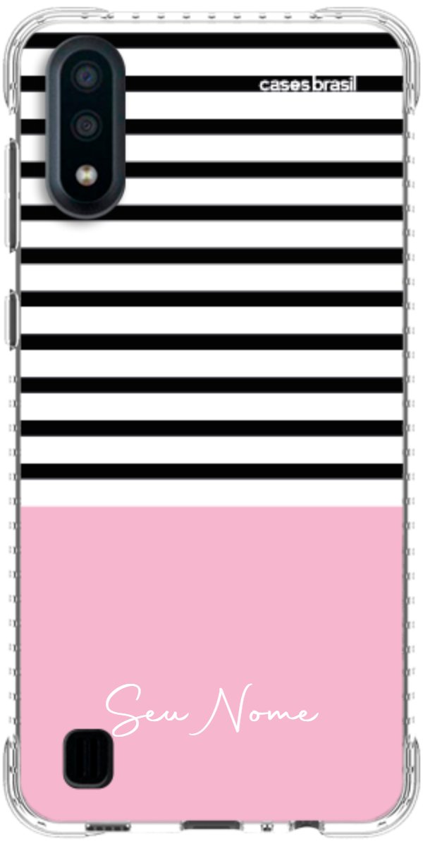Capinha para Celular Listras Base Rosa