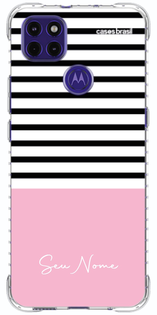 Capinha para Celular Listras Base Rosa