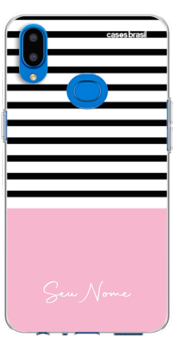 Capinha para Celular Listras Base Rosa