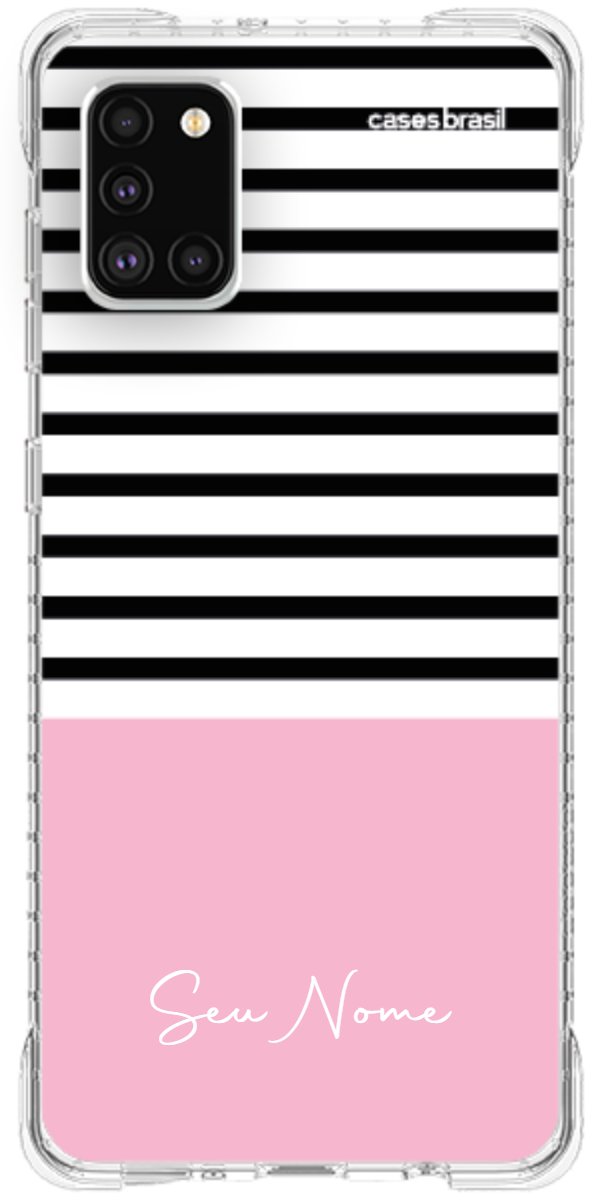 Capinha para Celular Listras Base Rosa