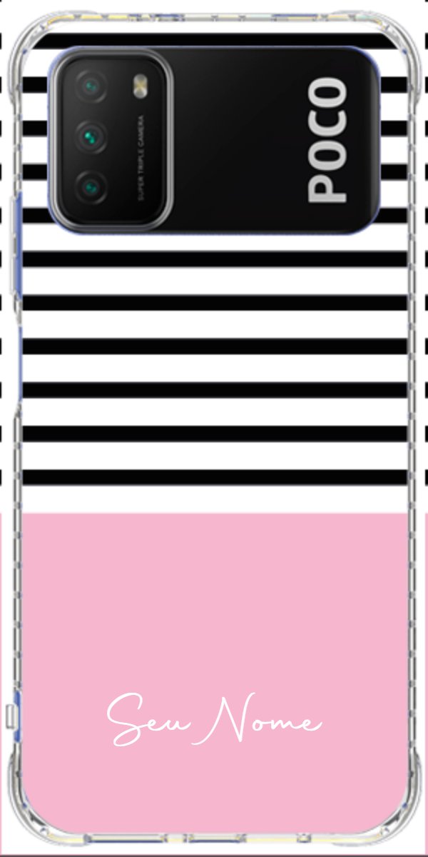 Capinha para Celular Listras Base Rosa