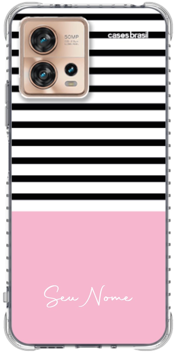 Capinha para Celular Listras Base Rosa