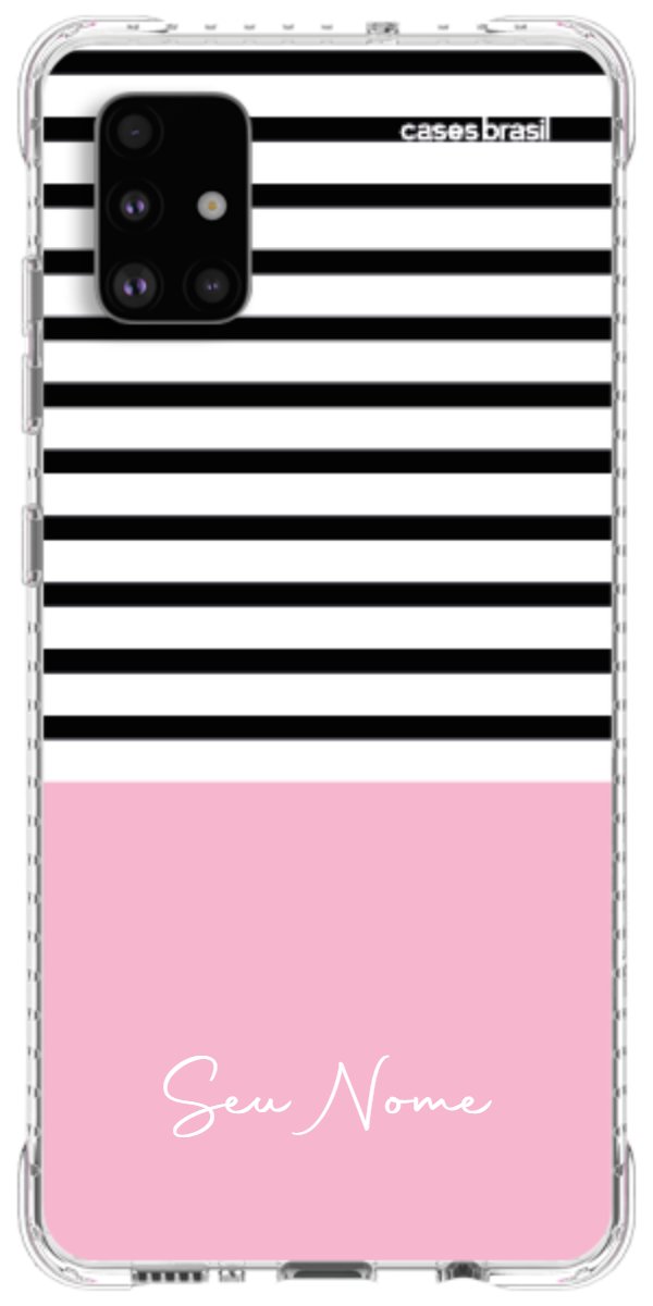 Capinha para Celular Listras Base Rosa