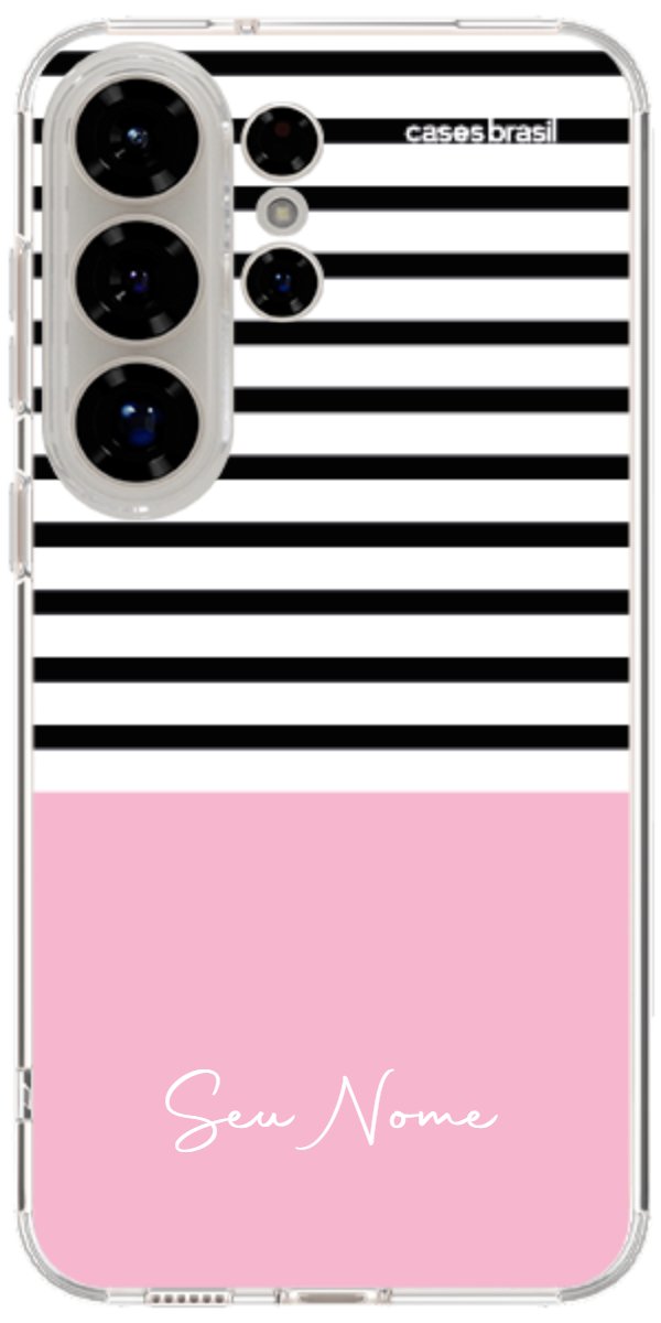 Capinha para Celular Listras Base Rosa