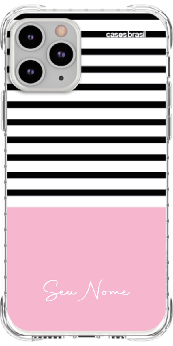 Capinha para Celular Listras Base Rosa
