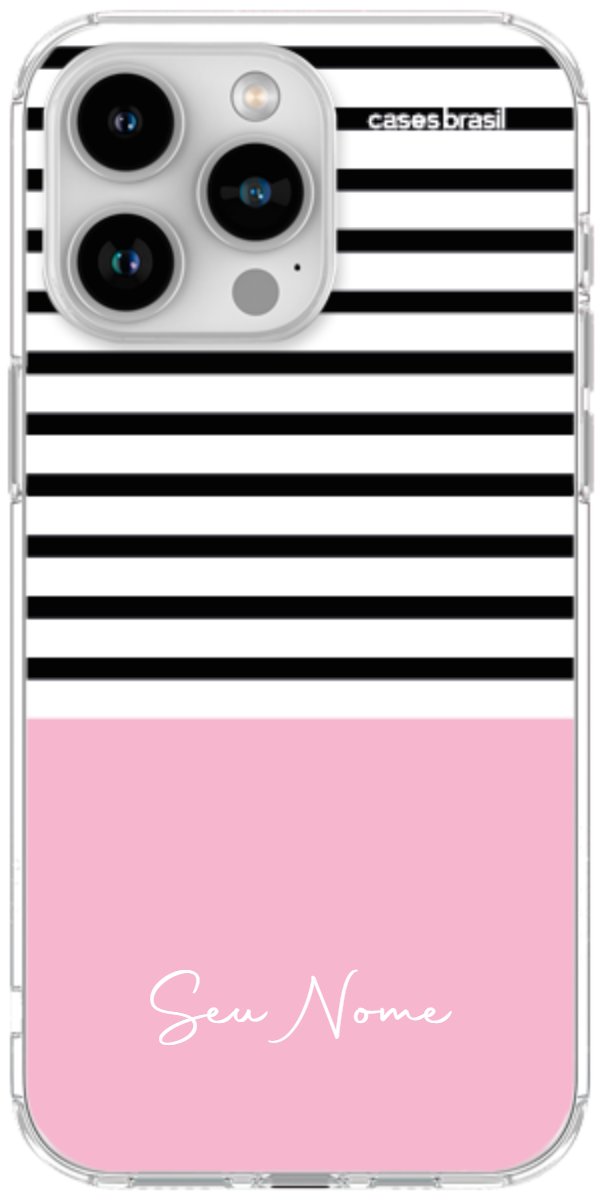Capinha para Celular Listras Base Rosa