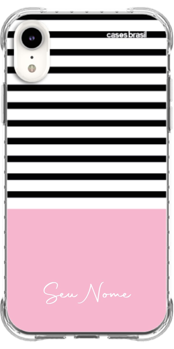 Capinha para Celular Listras Base Rosa