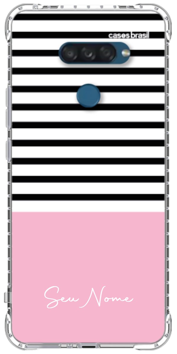 Capinha para Celular Listras Base Rosa
