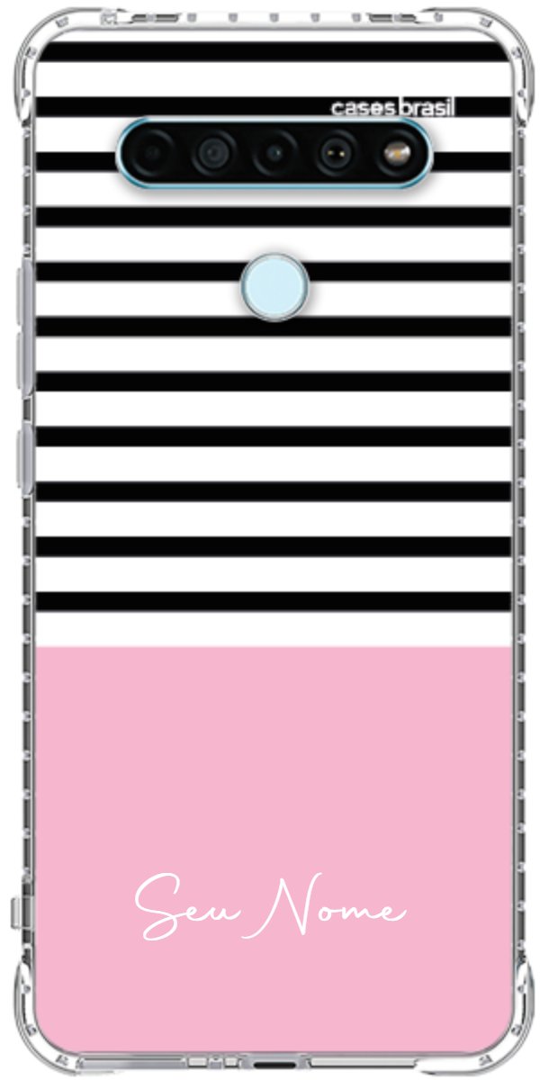 Capinha para Celular Listras Base Rosa