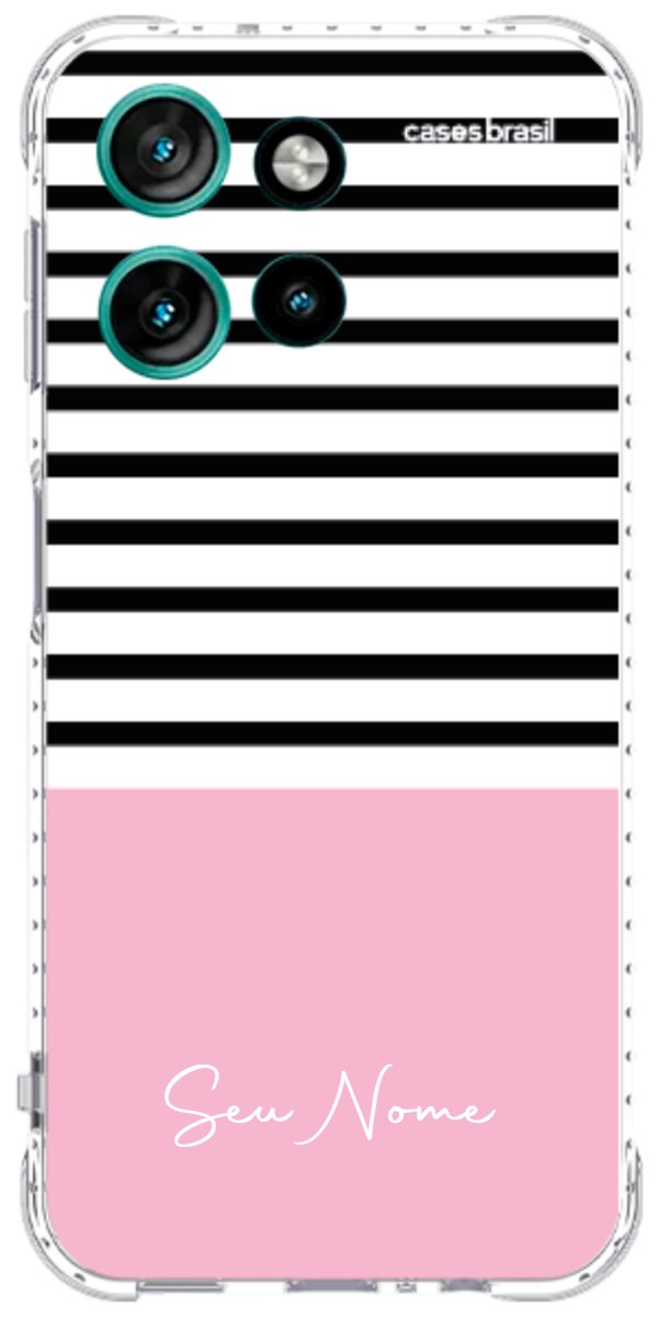 Capinha para Celular Listras Base Rosa