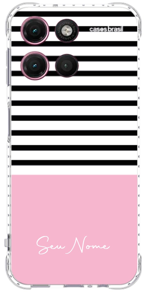 Capinha para Celular Listras Base Rosa