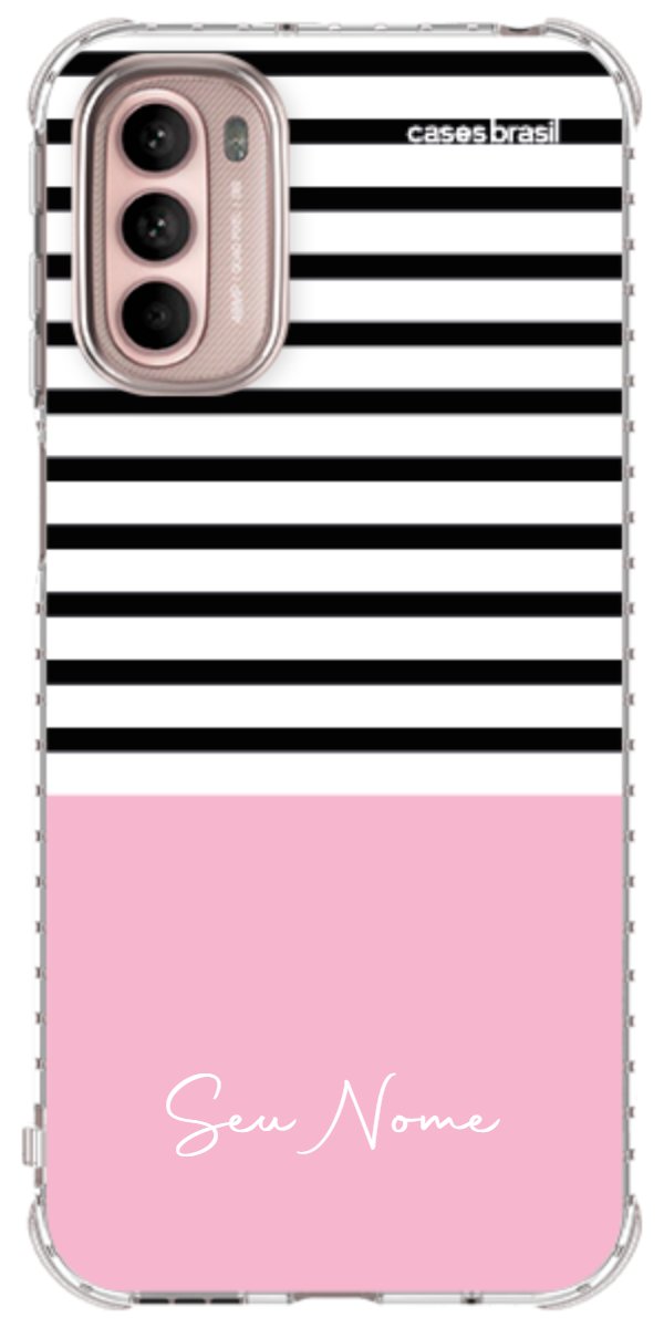 Capinha para Celular Listras Base Rosa