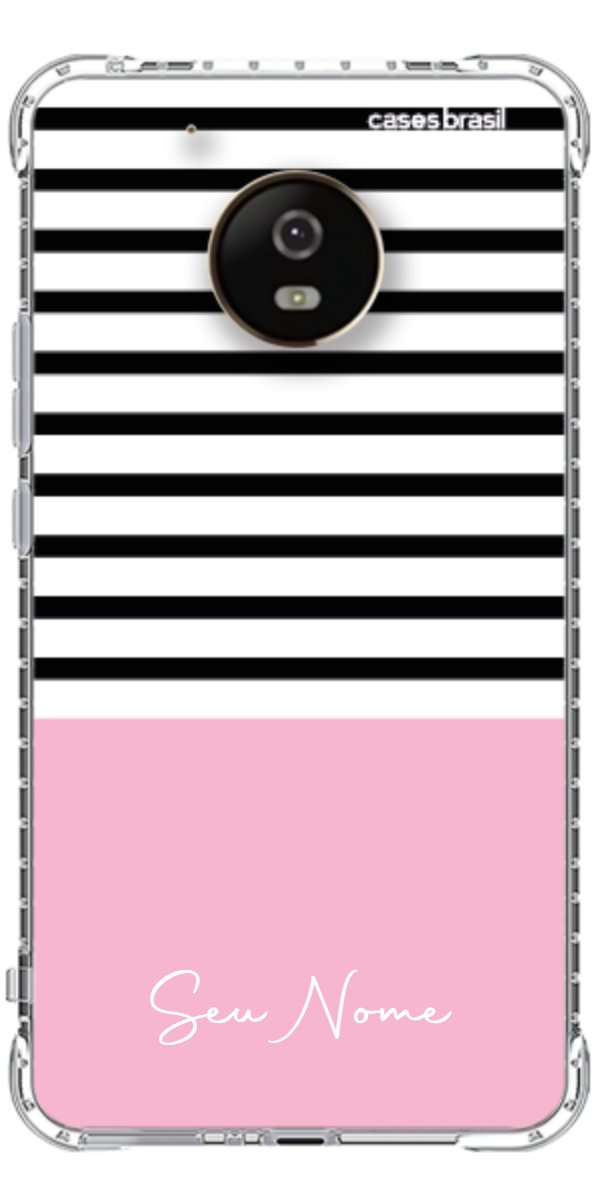 Capinha para Celular Listras Base Rosa