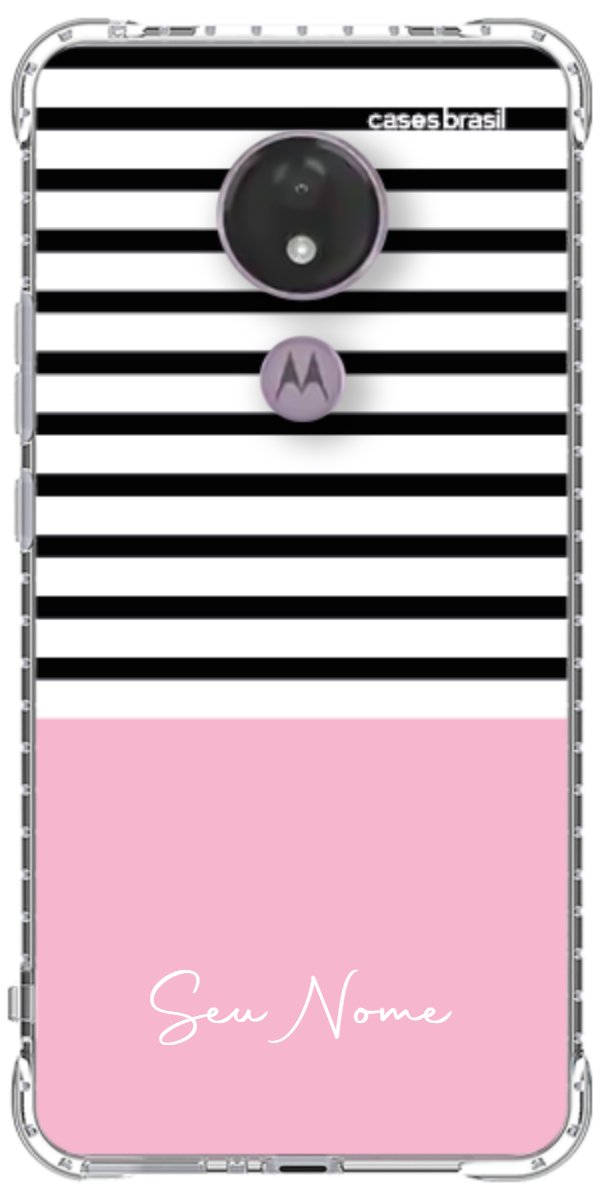 Capinha para Celular Listras Base Rosa