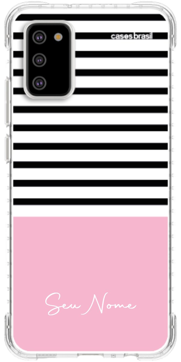 Capinha para Celular Listras Base Rosa