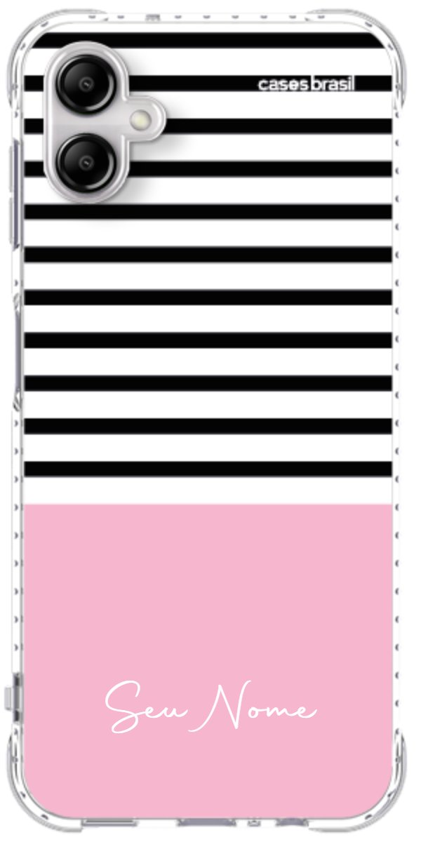 Capinha para Celular Listras Base Rosa
