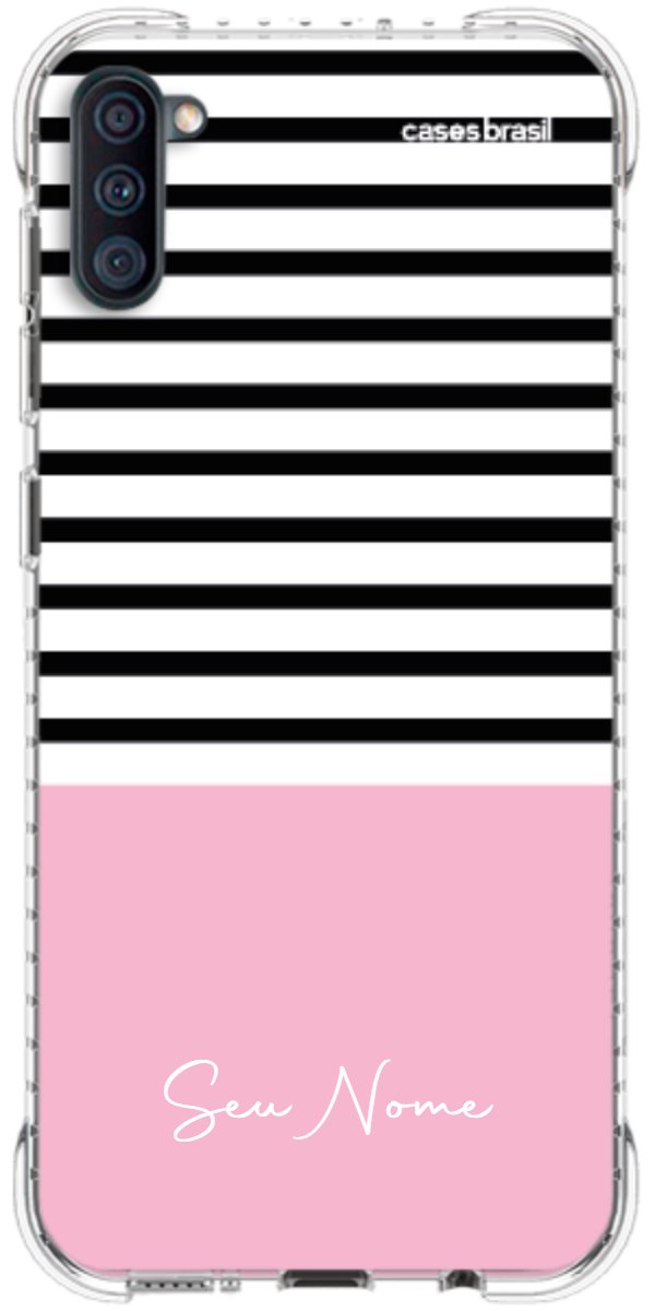 Capinha para Celular Listras Base Rosa