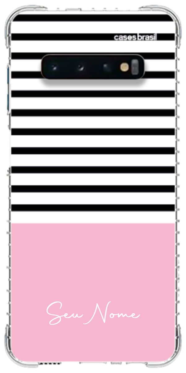 Capinha para Celular Listras Base Rosa