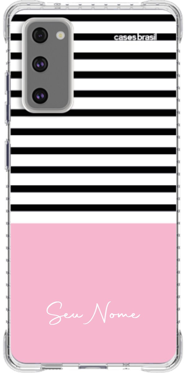Capinha para Celular Listras Base Rosa
