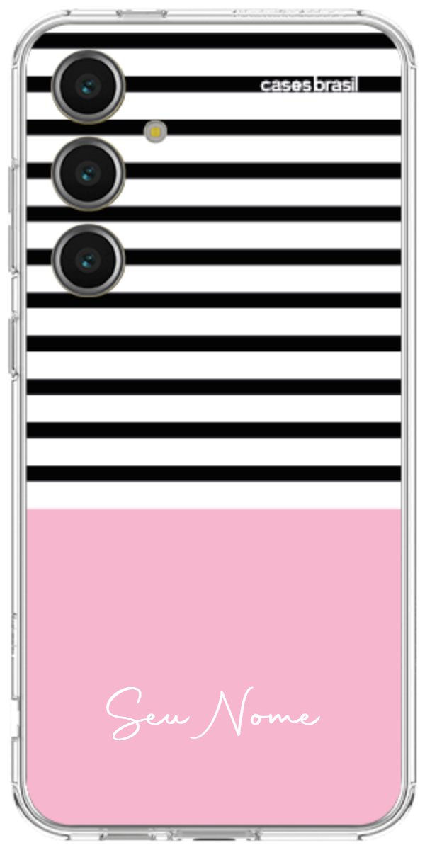 Capinha para Celular Listras Base Rosa