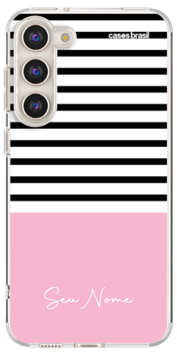 Capinha para Celular Listras Base Rosa