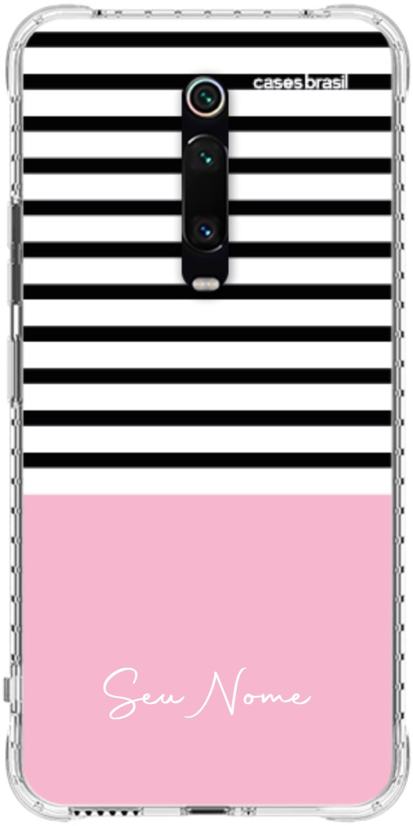 Capinha para Celular Listras Base Rosa