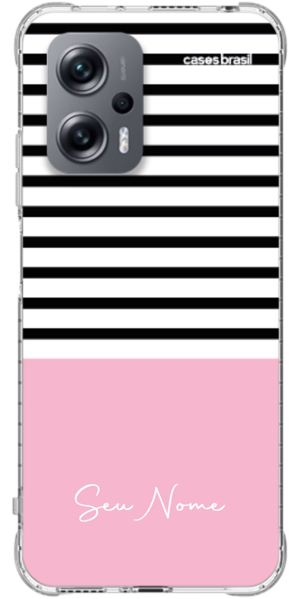 Capinha para Celular Listras Base Rosa