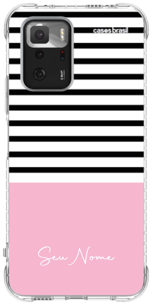 Capinha para Celular Listras Base Rosa