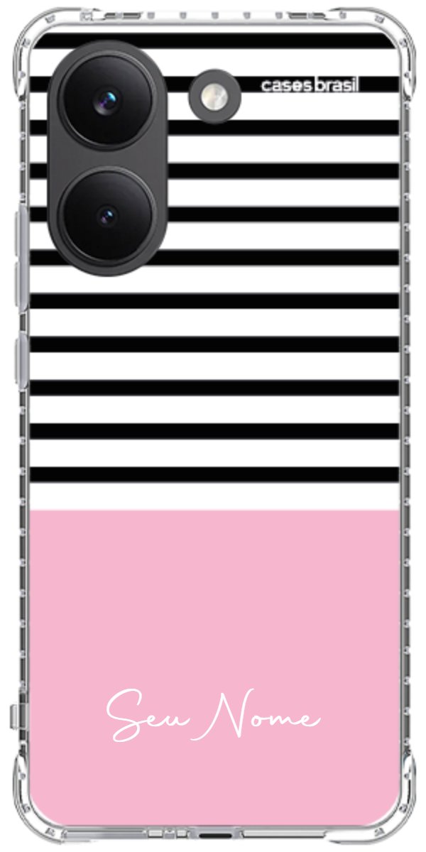 Capinha para Celular Listras Base Rosa
