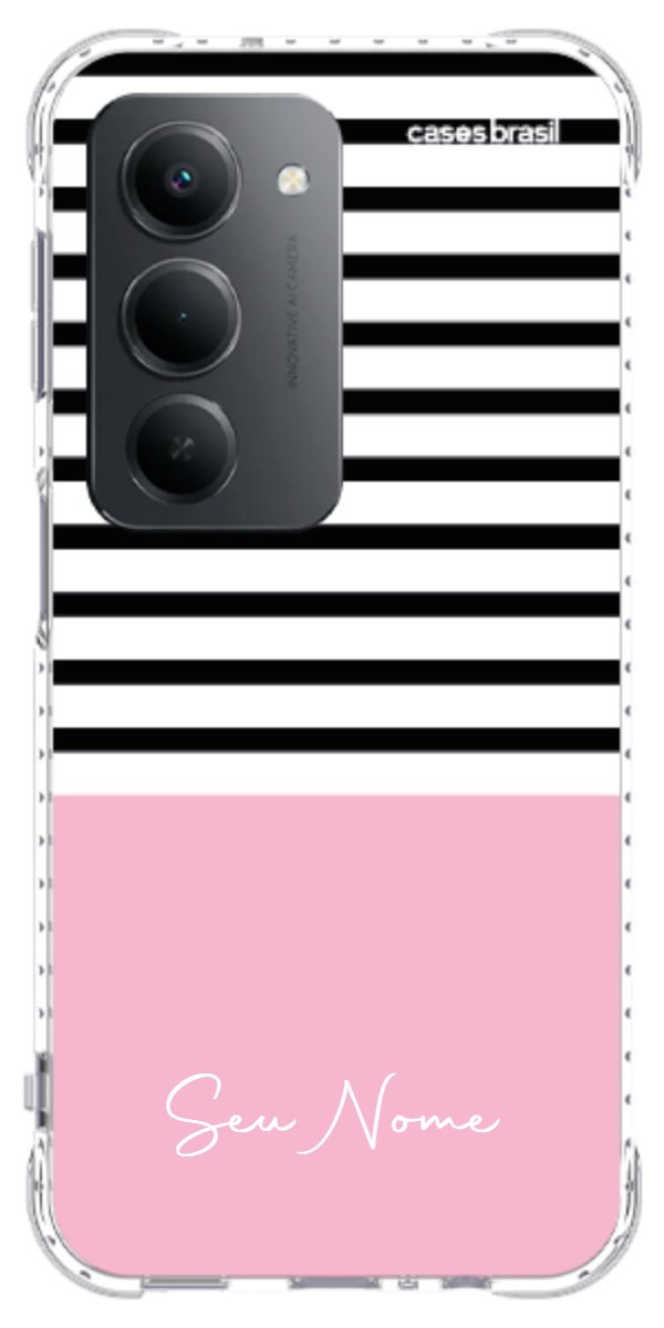 Capinha para Celular Listras Base Rosa