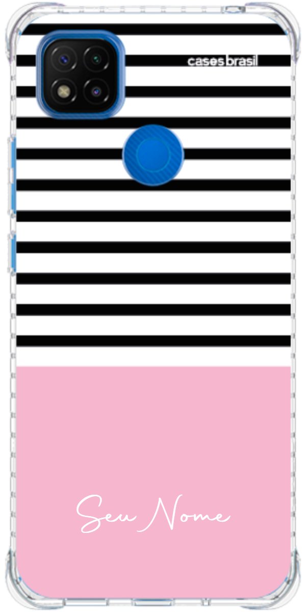 Capinha para Celular Listras Base Rosa