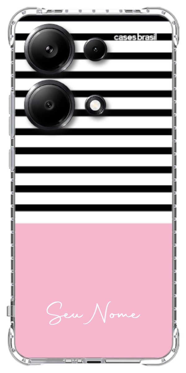 Capinha para Celular Listras Base Rosa