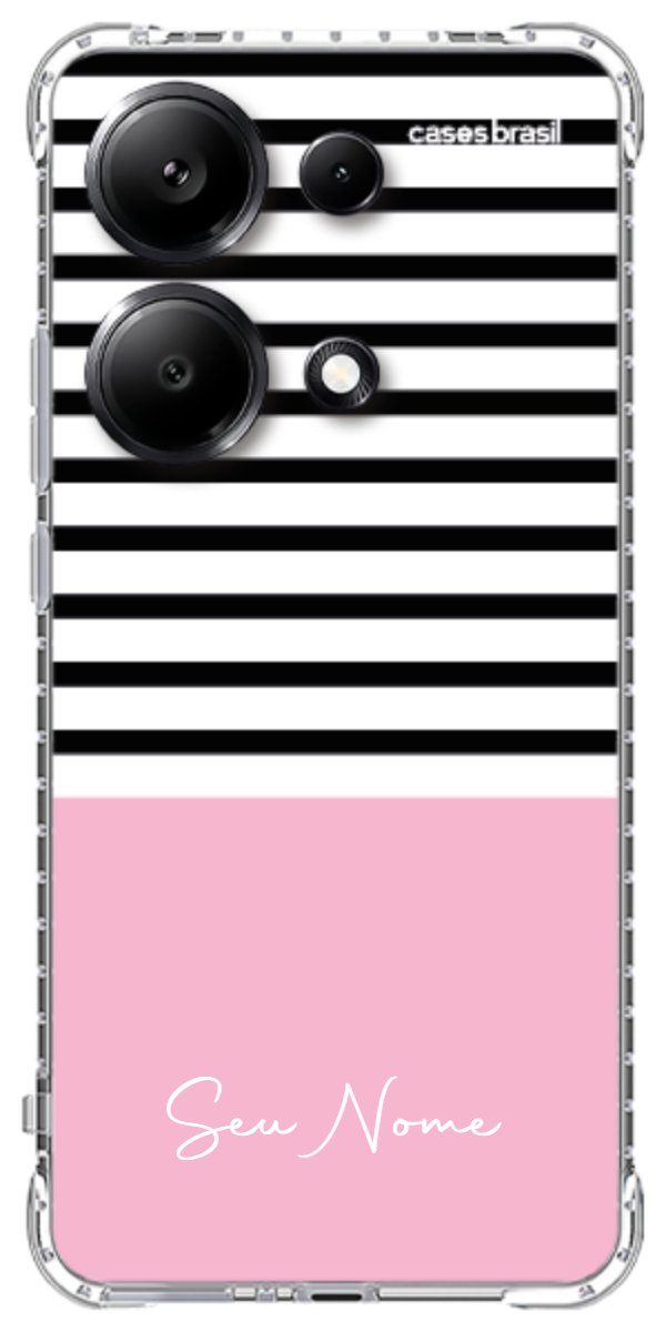 Capinha para Celular Listras Base Rosa
