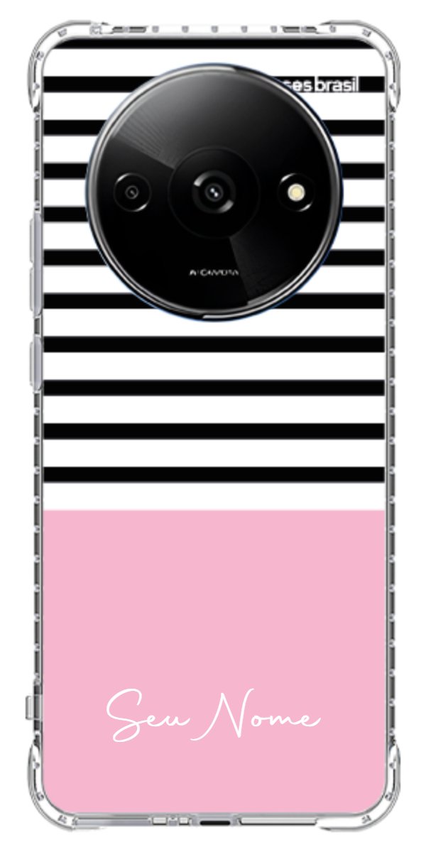 Capinha para Celular Listras Base Rosa