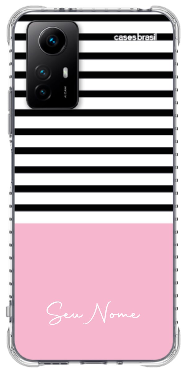 Capinha para Celular Listras Base Rosa