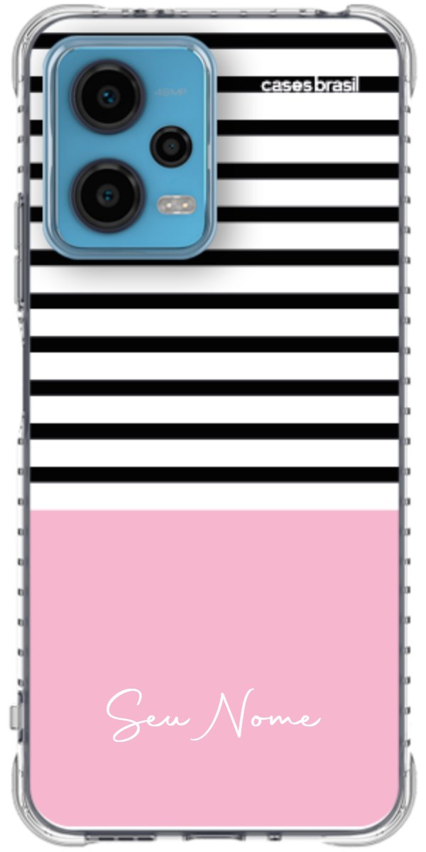Capinha para Celular Listras Base Rosa