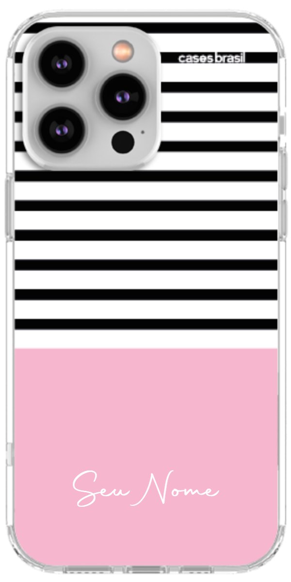 Capinha para Celular Listras Base Rosa