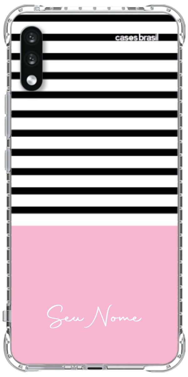 Capinha para Celular Listras Base Rosa