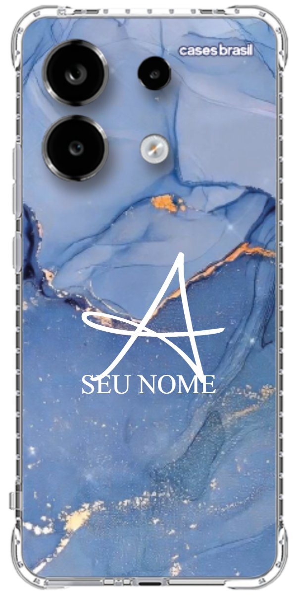 Capinha para Celular Textura Marmorizada Azul