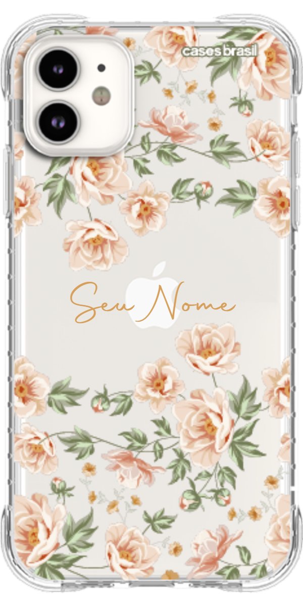 Capinha para Celular Flores Alaranjadas