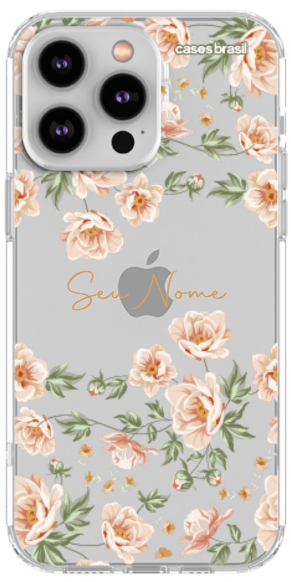 Capinha para Celular Flores Alaranjadas