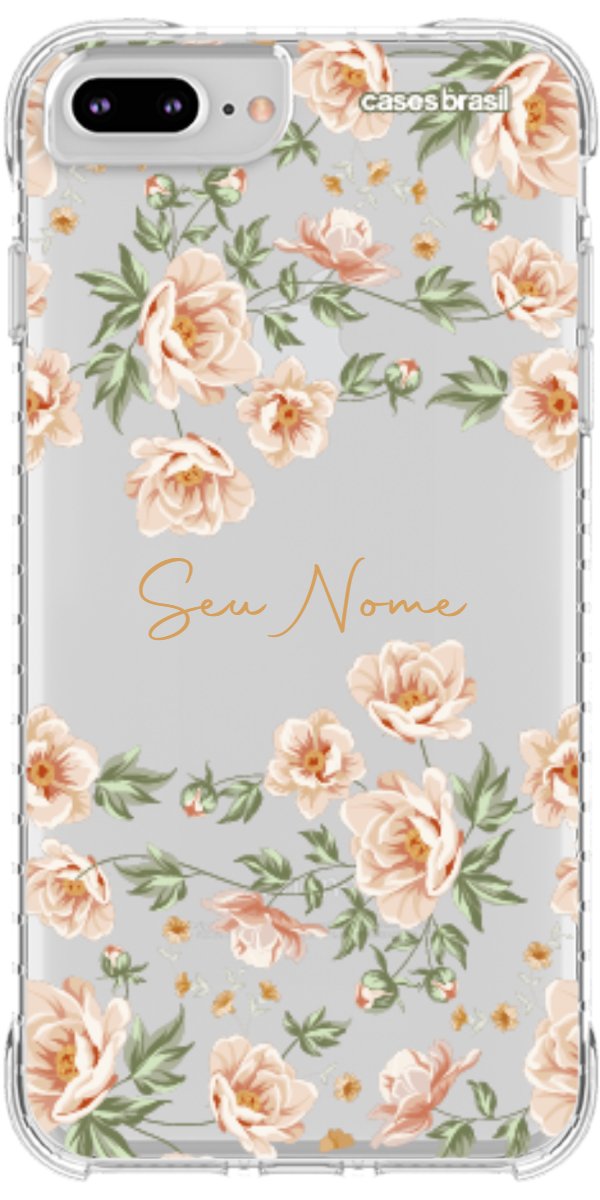 Capinha para Celular Flores Alaranjadas