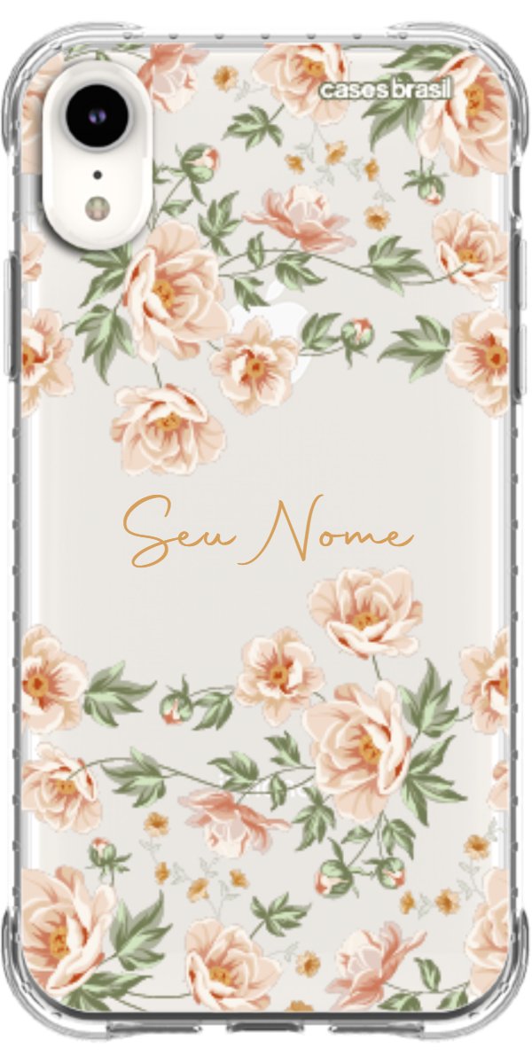 Capinha para Celular Flores Alaranjadas